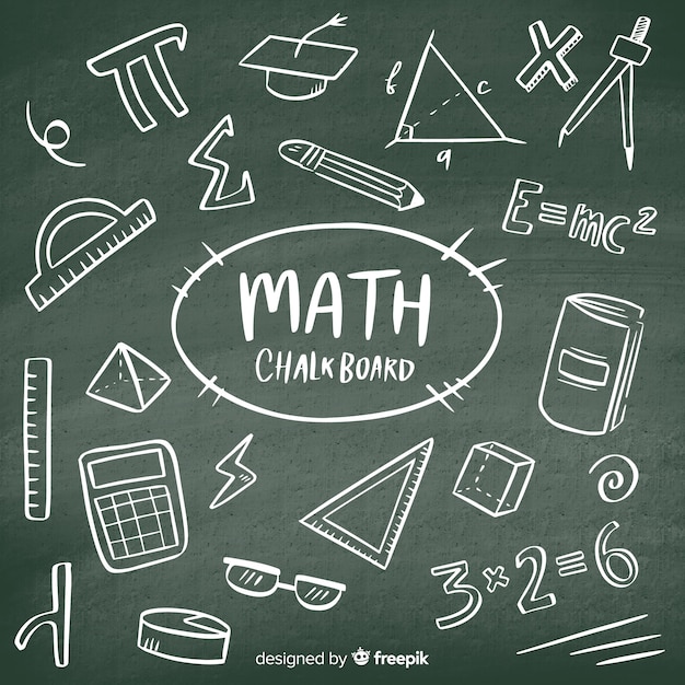 Free Vector realistic math chalkboard background