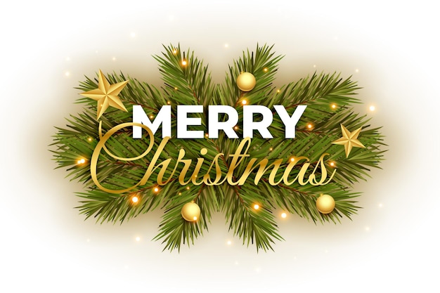 Free Vector realistic merry christmas decorative celebration background design