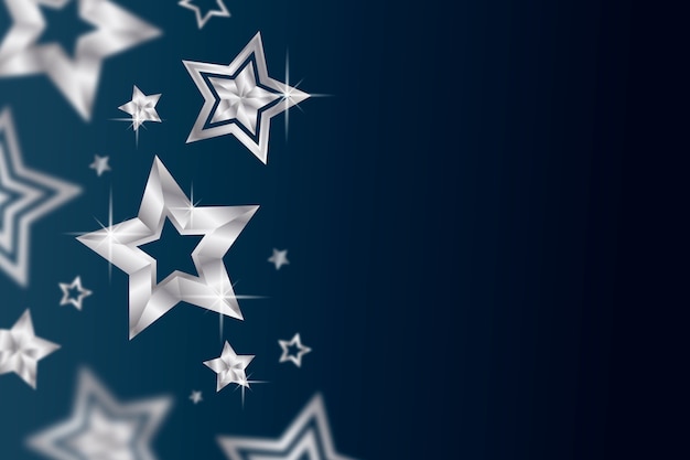 Free Vector realistic silver stars background