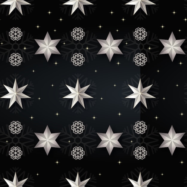 Free Vector realistic silver stars pattern design