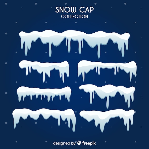 Free Vector realistic snow cap collection