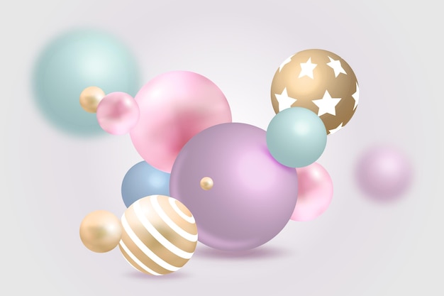 Free Vector realistic spheres background