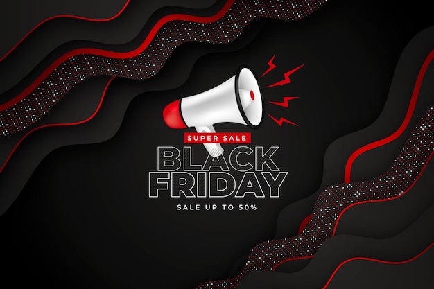 Free Vector realistic wavy black friday background