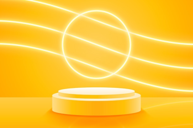 Free Vector realistic yellow neon background