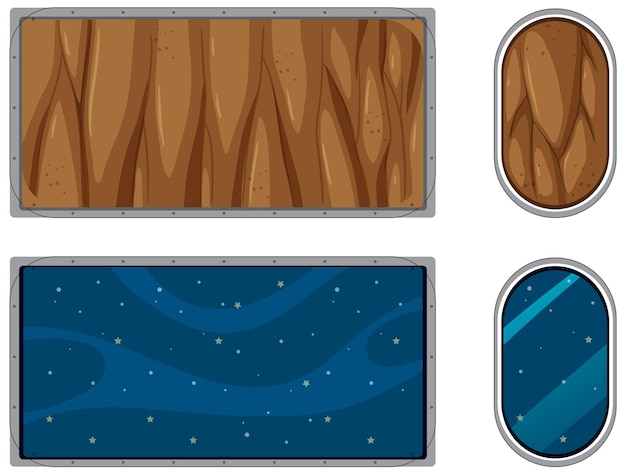 Free Vector rectangle and capsule shape with galaxy pattern