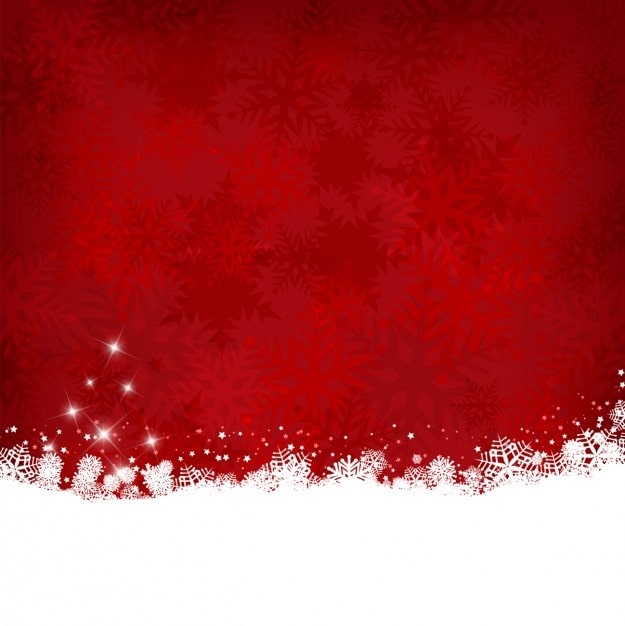 Free Vector red christmas background with snow