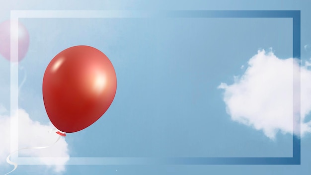 Free Vector red flying balloons frame design vector