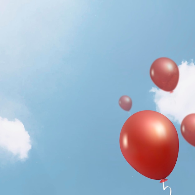 Free Vector red flying balloons template design vector