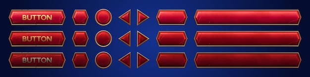 Free Vector red ui vector button animation for game interface