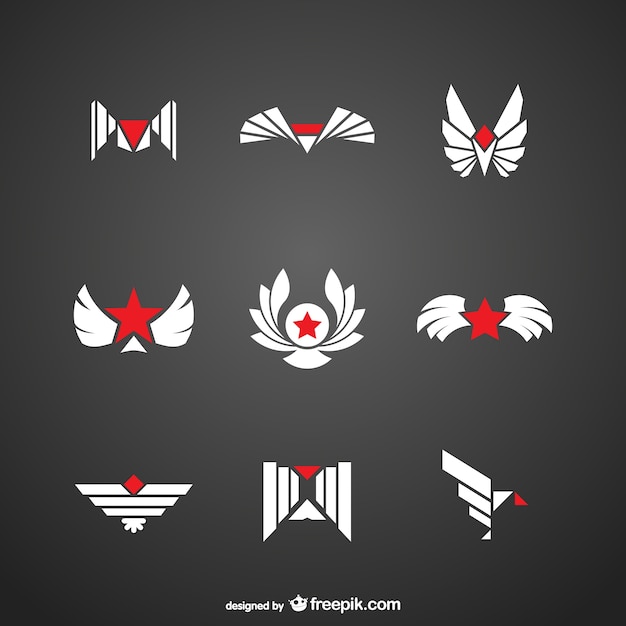 Free Vector red and white logos pack