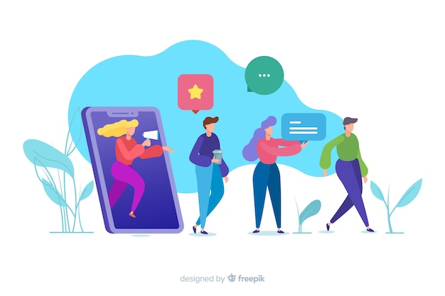 Free Vector refer a friend concept with illustrated elements