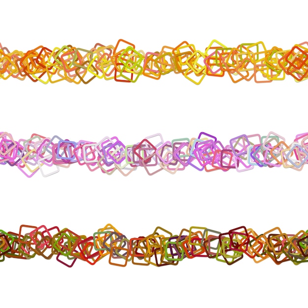 Free Vector repeatable square pattern paragraph separator line design set - vector graphic elements from random rounded squares