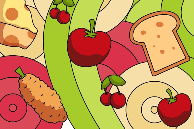 Free Vector restaurant mural wallpaper