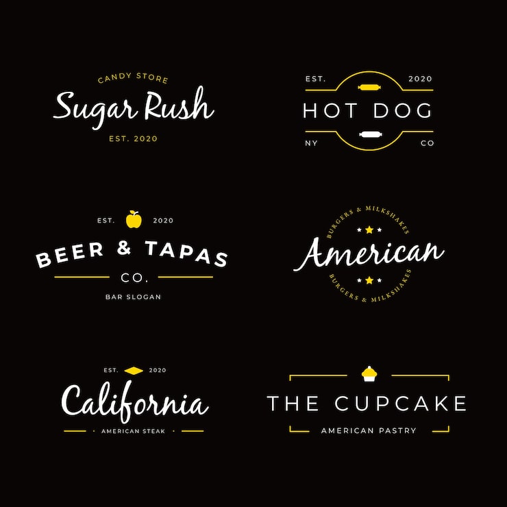 Free Vector restaurant retro logo collection