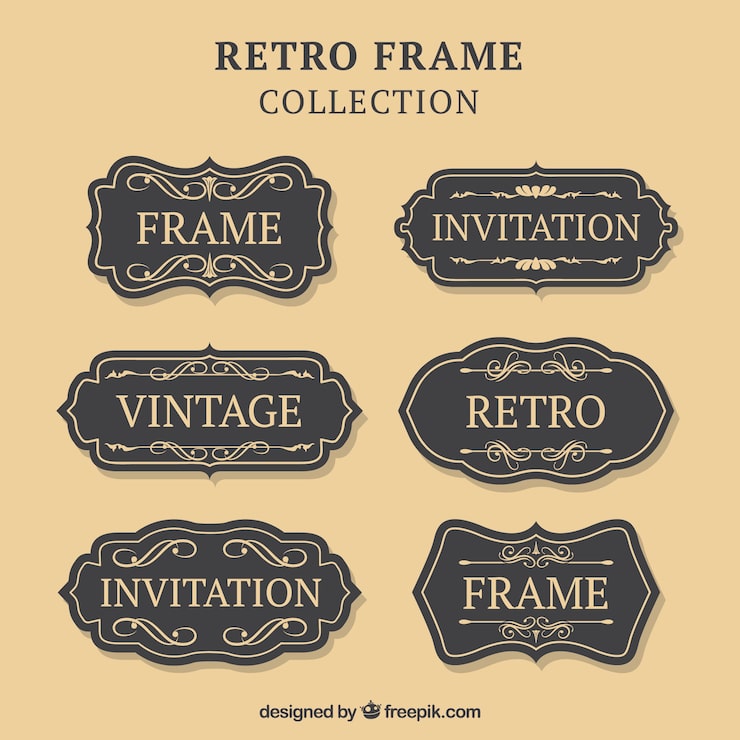 Free Vector retro frame collection