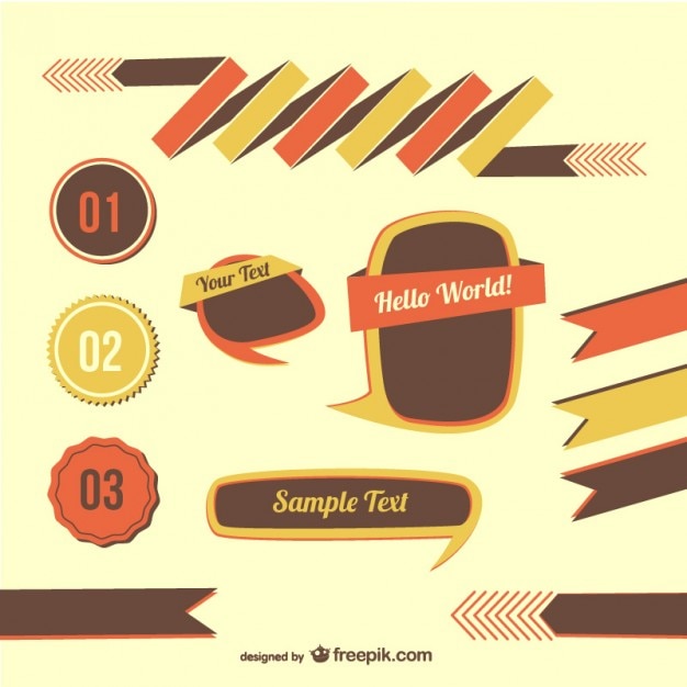 Free Vector retro graphic elements