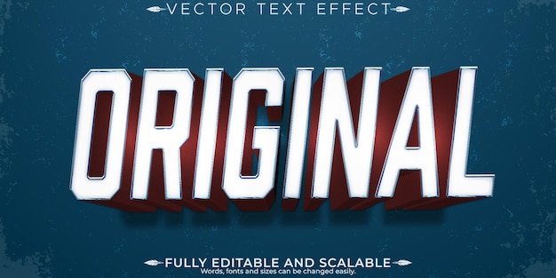 Free Vector retro sticker text effect editable 70s and 80s text style
