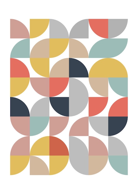 Free Vector retro style scandi wall art background design