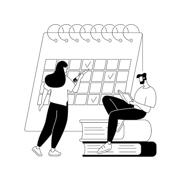 Free Vector revision week abstract concept vector illustration effective revision timetables and planning reading period exam week learn everything student in library writing notes abstract metaphor