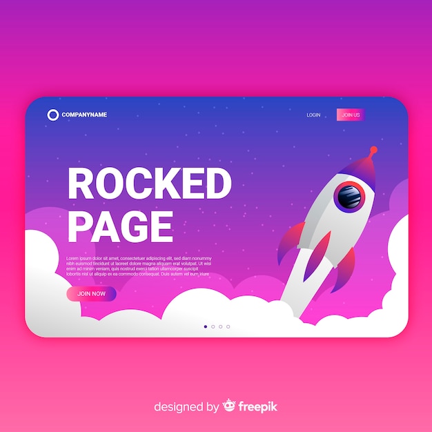 Free Vector rocket landing page
