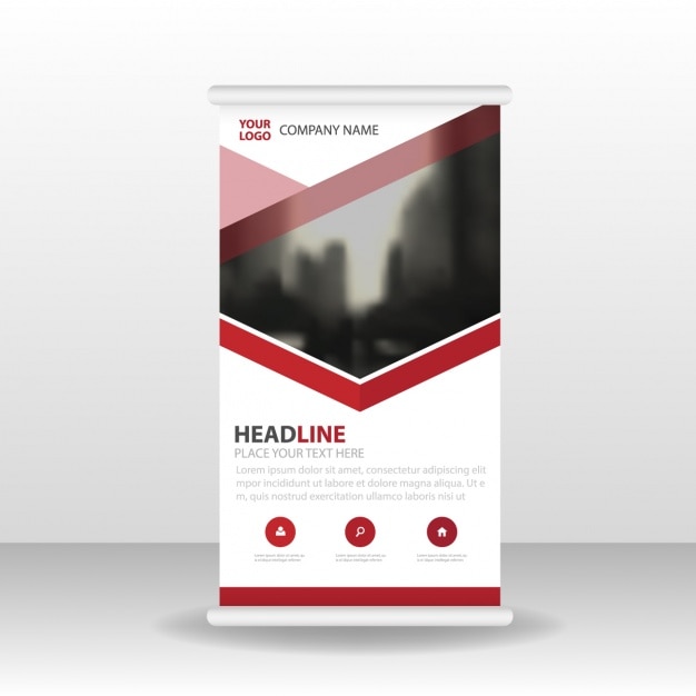 Free Vector roller red sign company