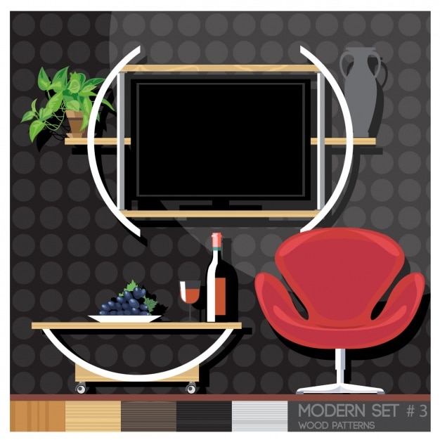 Free Vector room with modern decor