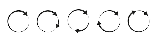 Free Vector round arrows set isolated rotate arrow and spinning loading symbol circular rotation loading elements redo process