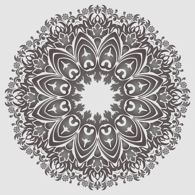 Free Vector round lace with damask and arabesque elements.