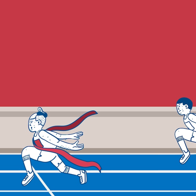 Free Vector runner winning a running race vector