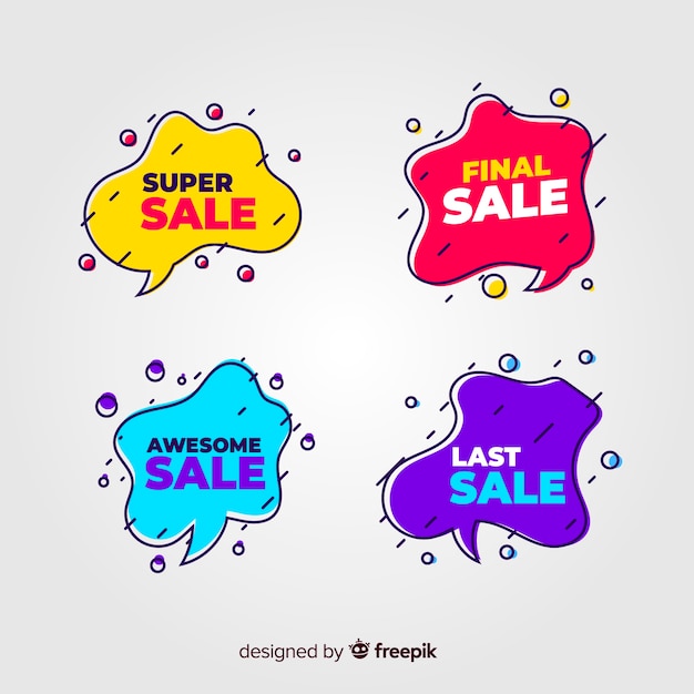 Free Vector sale banners in memphis style