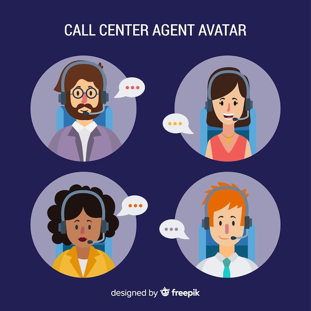 Free Vector sample of call center avatars