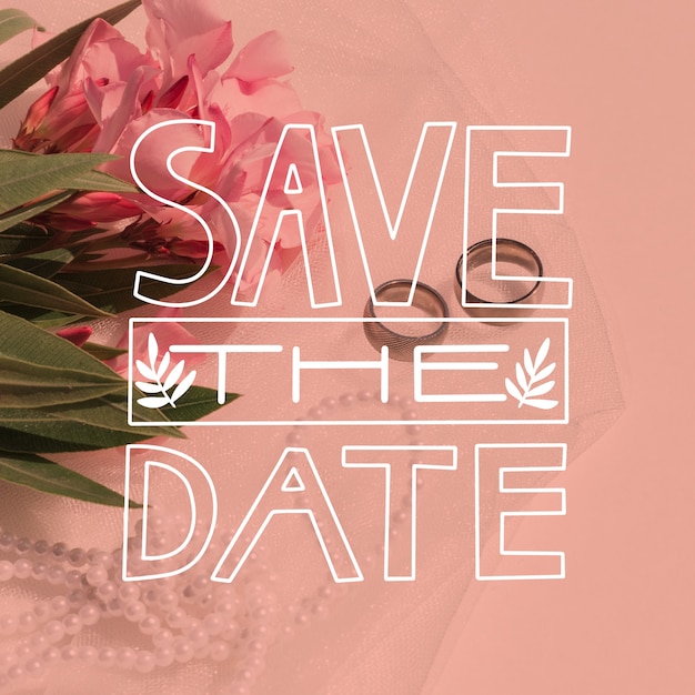 Free Vector save the date lettering with image
