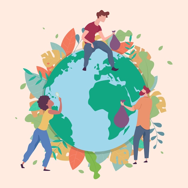 Free Vector save the planet concept
