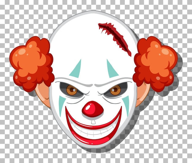 Free Vector scary clown head on grid background