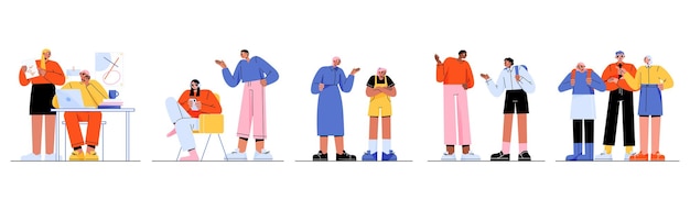 Free Vector scenes of parents and teenagers conflicts