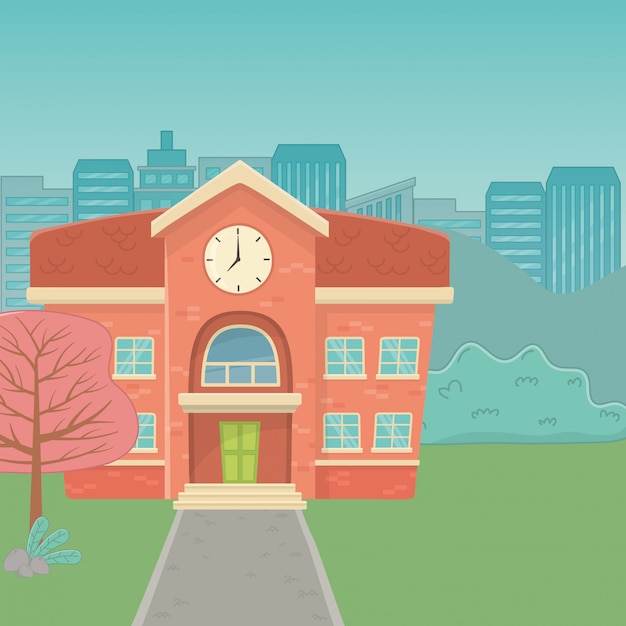 Free Vector school building design vector illustration