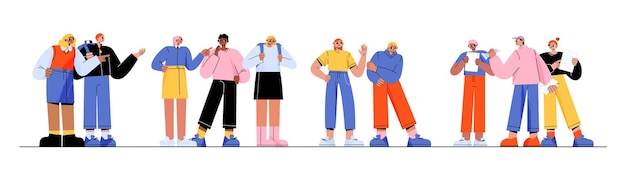 Free Vector school bully torment classmates aggressive teens