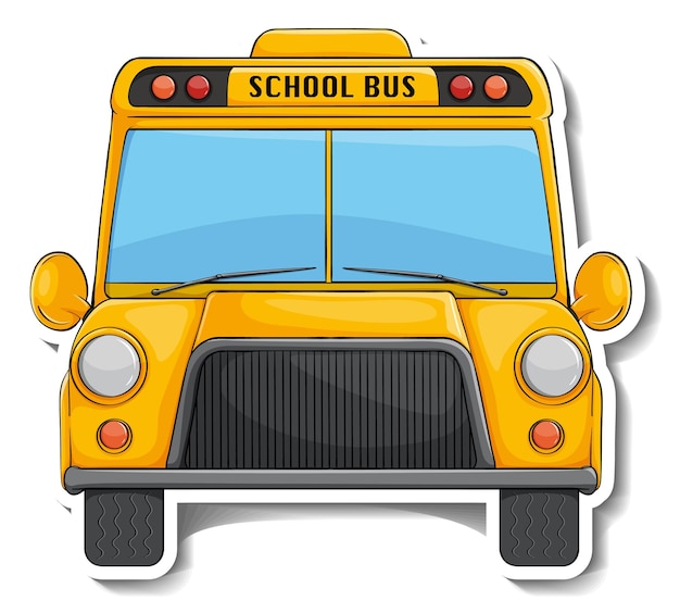 Free Vector school bus cartoon sticker on white background