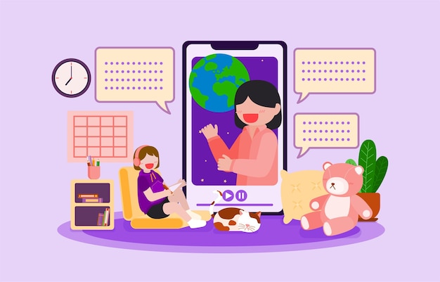 Free Vector the school has opened the semester. students did not go back to school to study subjects.