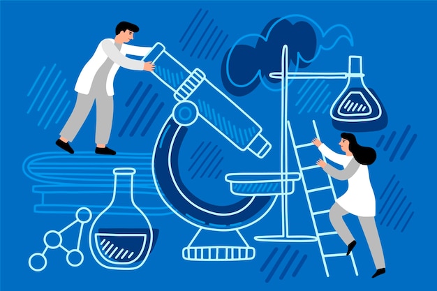 Free Vector science concept with microscope