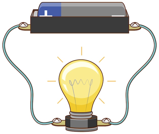 Free Vector science experiment of electric circuit