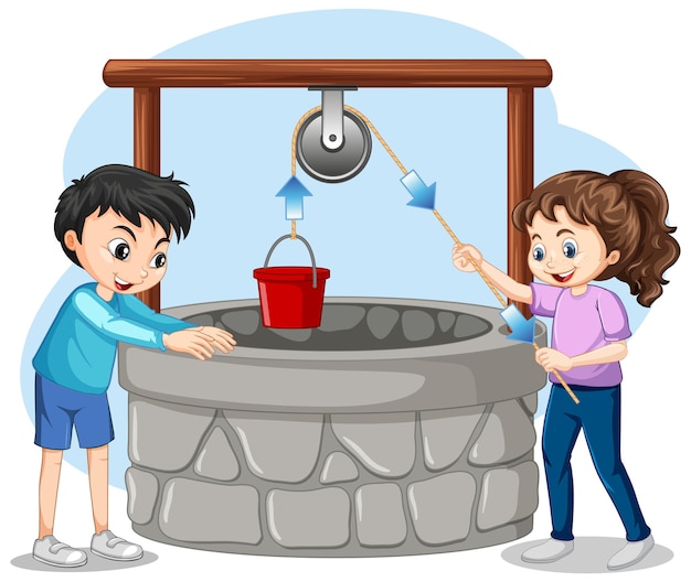 Free Vector science experiment with fixed pulley