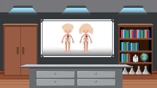 Free Vector science laboratory room for chemical experiments