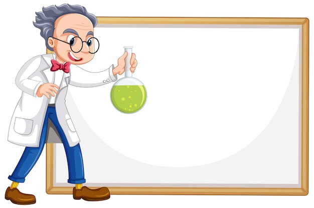 Free Vector scientist presenting research on whiteboard