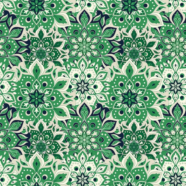 Free Vector seamless hand drawn mandala pattern vintage elements in orienta