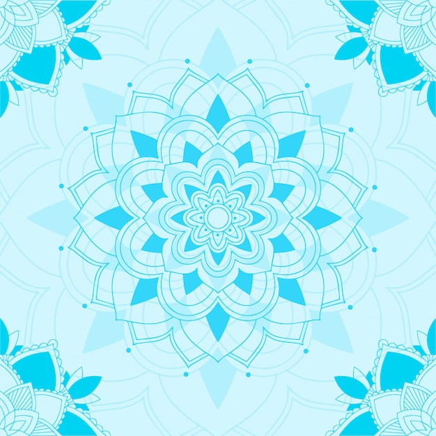Free Vector seamless pattern of mandala in blue