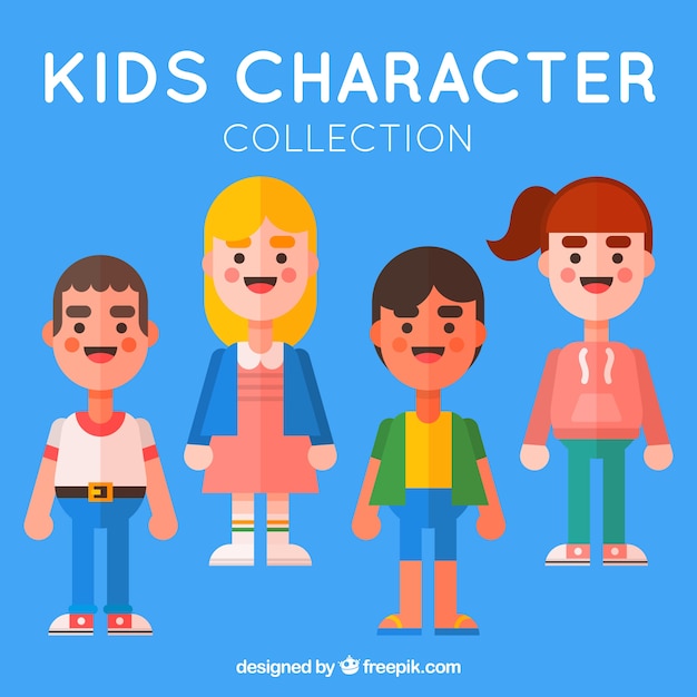 Free Vector selection of young friends in flat design