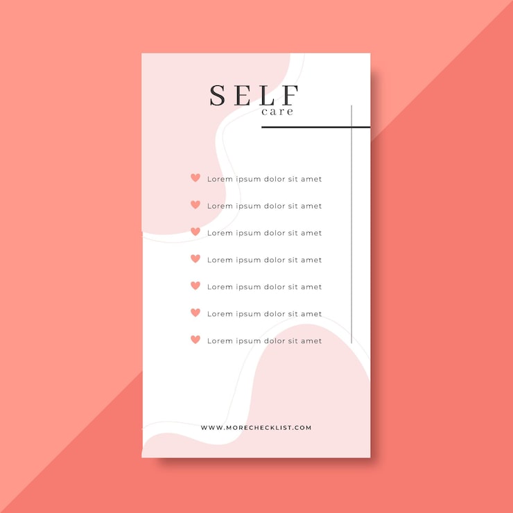 Free Vector self-care checklist instagram story template