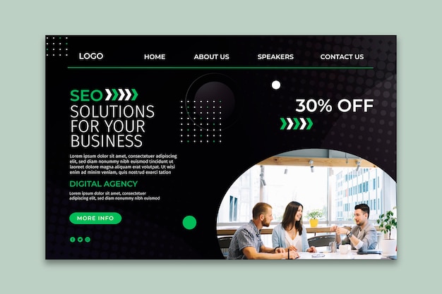 Free Vector seo landing page template
