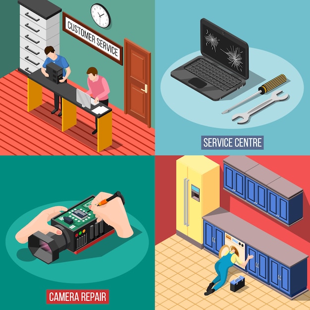 Free Vector service centre design concept